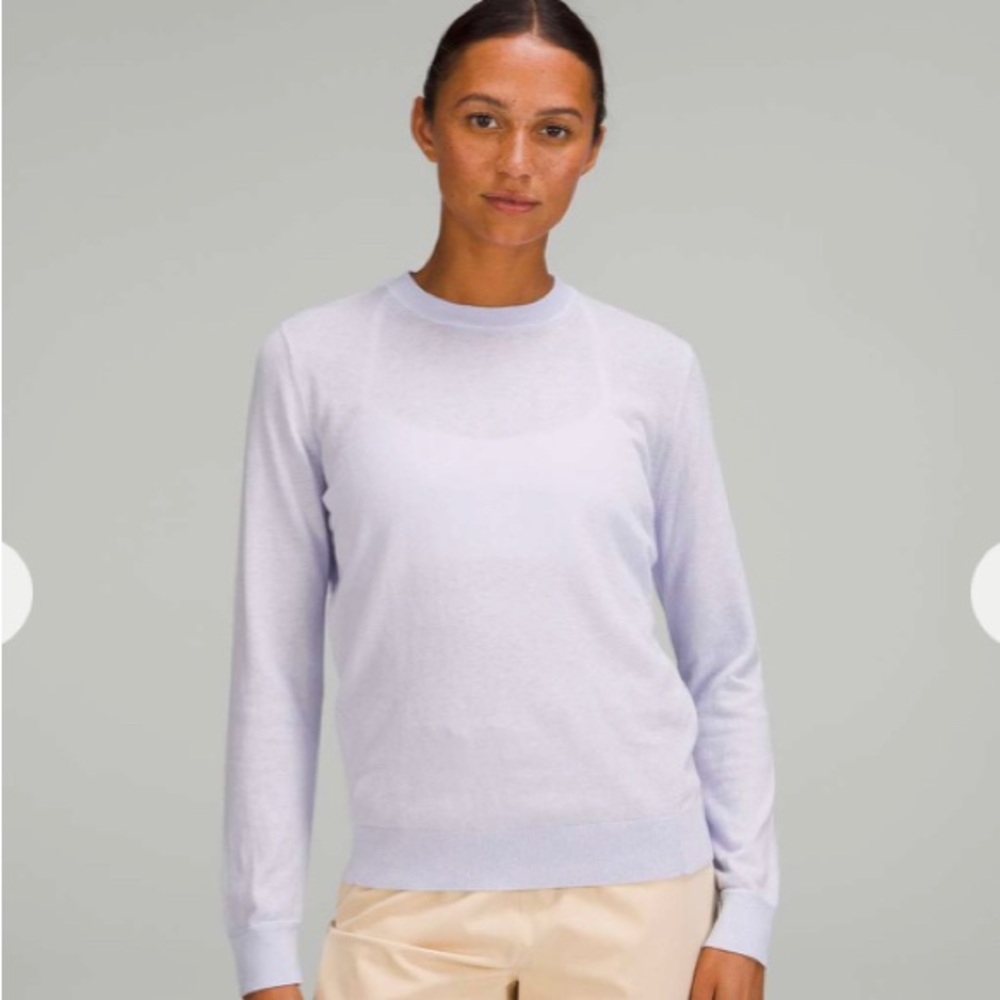 Lululemon Silk-Blend Crewneck Sweater Lavendar size 6. Not worn.
